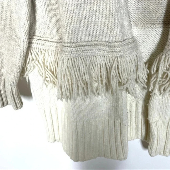 Madewell Colorblock Fringe Wool Blend Cardigan Sweater Size XS - Picture 3 of 6